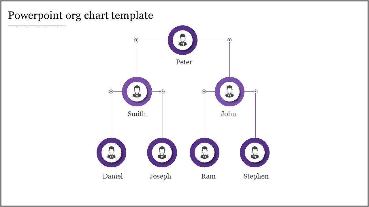 powerpoint org chart template-Purple